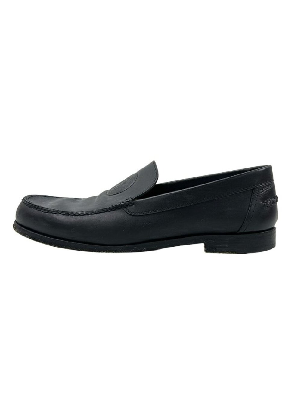 Hermes Loafers Black Embossed Leather